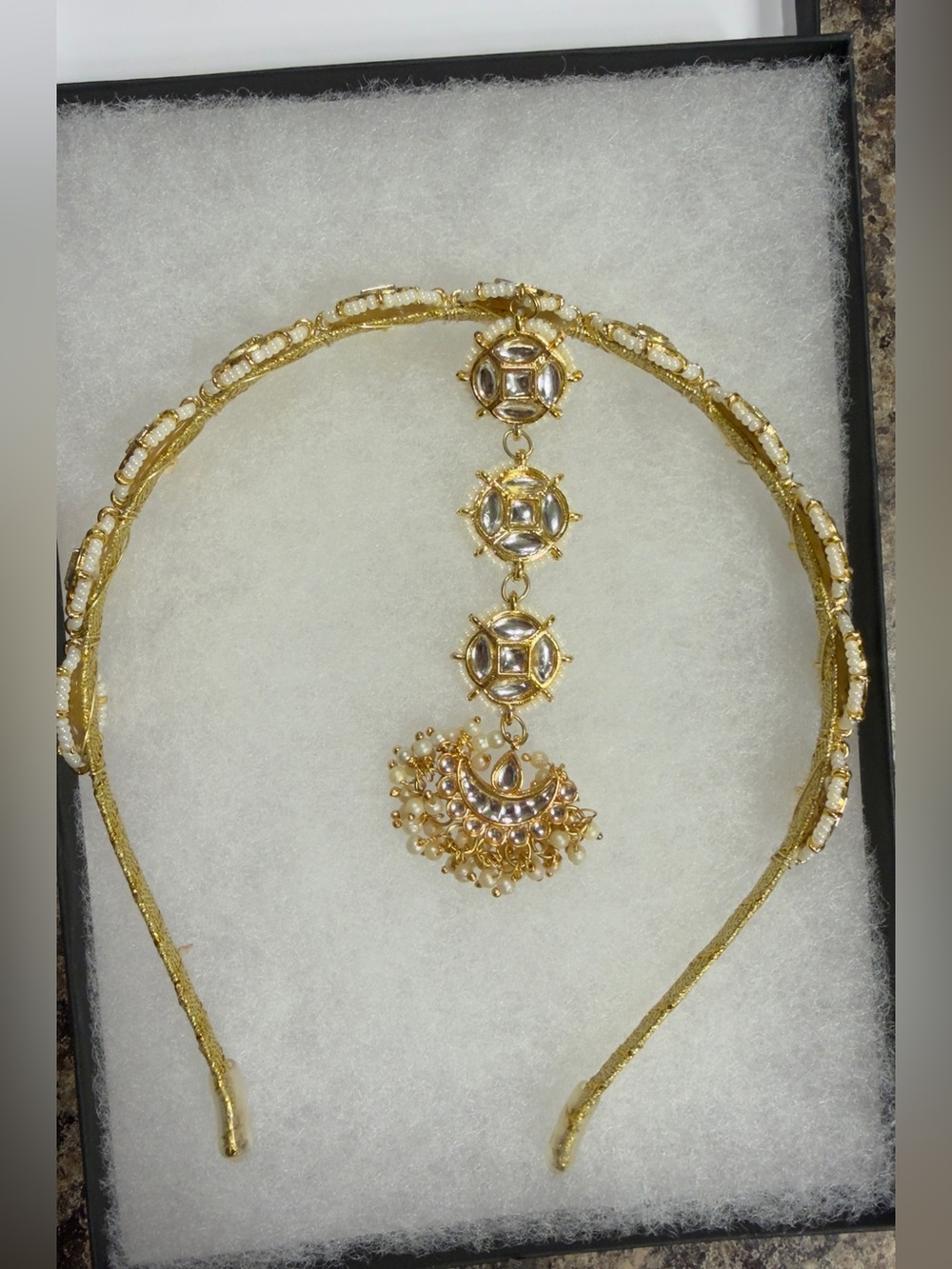Gold Maang Tikka Headpiece